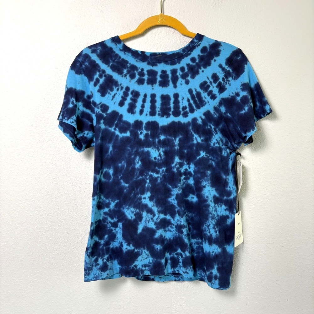 Agolde Mariam Tee Size S Blue Tie Dye Short Sleeve Organic Cotton T-Shirt NWT